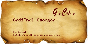 Gründl Csongor névjegykártya